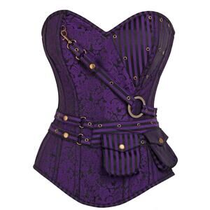 CORSET-STORY Purple longline Steampunk Corset
